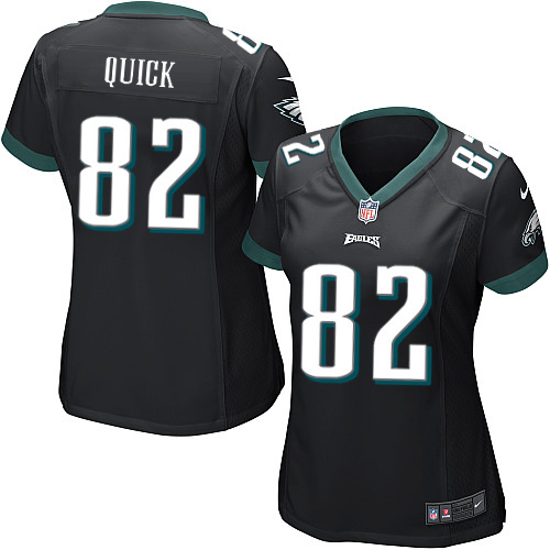 Women's Elite Mike Quick Nike Jersey Black Alternate - #82 NFL Philadelphia Eagles